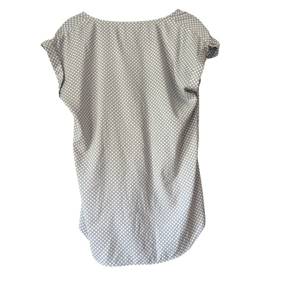 Express Women's Polka Dot Top‎ Blouse Gold Zipper Detail Short Sleeve - Picture 2 of 5